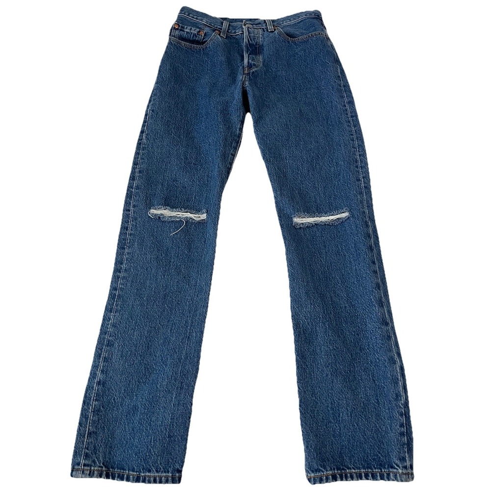 Vtg Levis Premium 501 Jeans Womens 28x30 Athens Straight Button Fly Big E